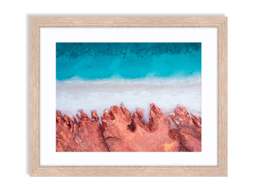 Framed Cape Leveque drone photo print