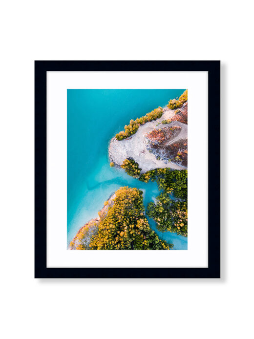 An Aerial Drone Photo of Willie Creek in Broome Western Australia. Available as a fine art framed photo print.