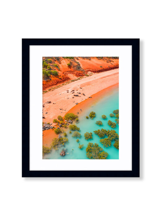 An Aerial Drone Photo of Roebuck Bay in Broome Western Australia. Available as a fine art framed photo print.