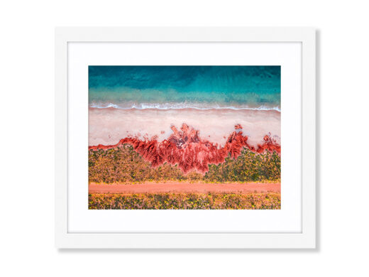 An Aerial Drone Photo of James Price Point in Broome Western Australia. Available as a fine art framed photo print.