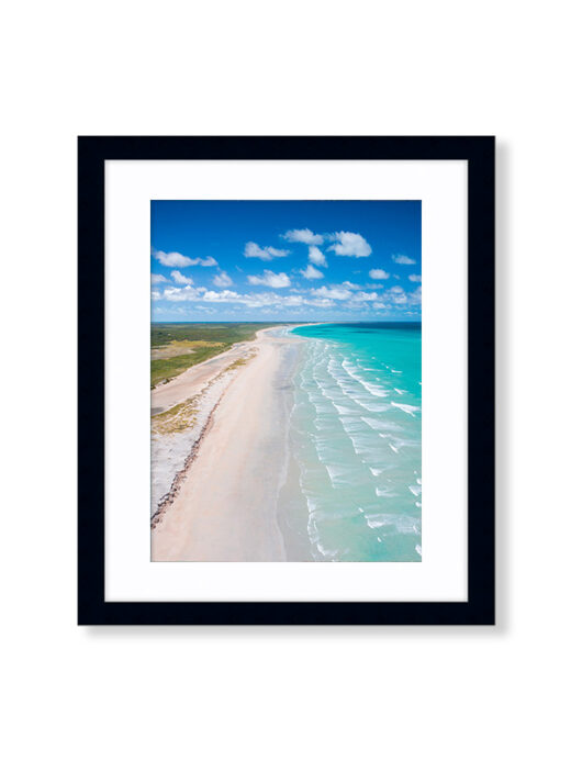 An Aerial Drone Photo of Coconut Wells Beach in Broome Western Australia. Available as a fine art framed photo print.