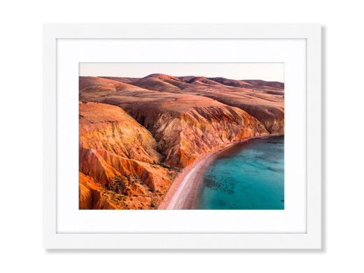 An aerial Drone Photo of Sunset at Selleck's Beach in South Australia. Now available as a fine art framed photo or canvas print.