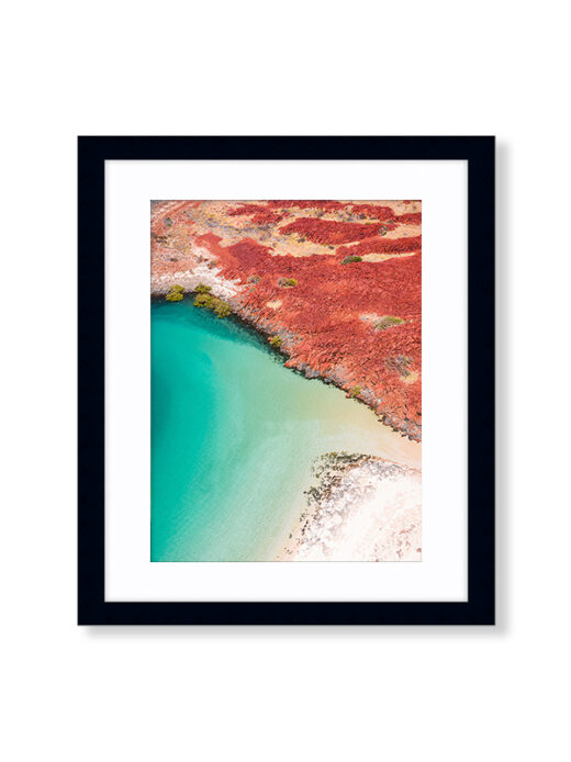An Aerial Drone Photo of Withnell Bay in Karratha, Western Australia. Available as a fine art framed photo print.