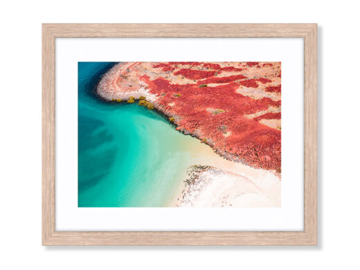 An Aerial Drone Photo of Withnell Bay in Karratha, Western Australia. Available as a Fine Art Framed Photo Print.