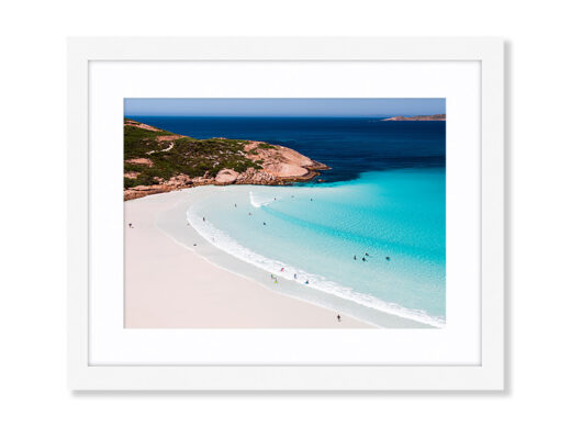 An Aerial Drone Photo of Wharton Beach in Esperance, Western Australia. Available as a Fine Art Framed Photo Print.