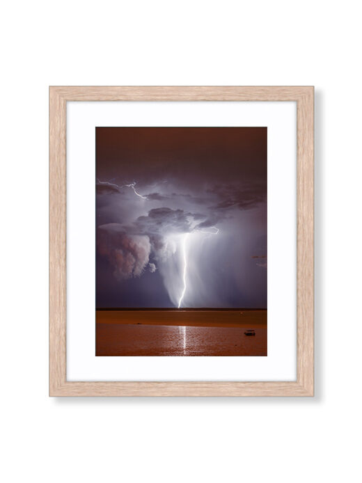 Broome Lightning Storm over Roebuck Bay. Available as a fine art framed photo print.