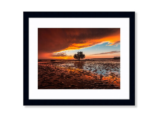Sunset along the mud flats on Crab Creek Road in Broome. Available as a fine art framed photo print.