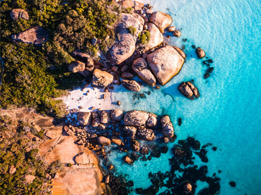 Drone Sunrise Framed Photo Photography from Thistle Cove in Esperance Cape Le Grand Western Australia