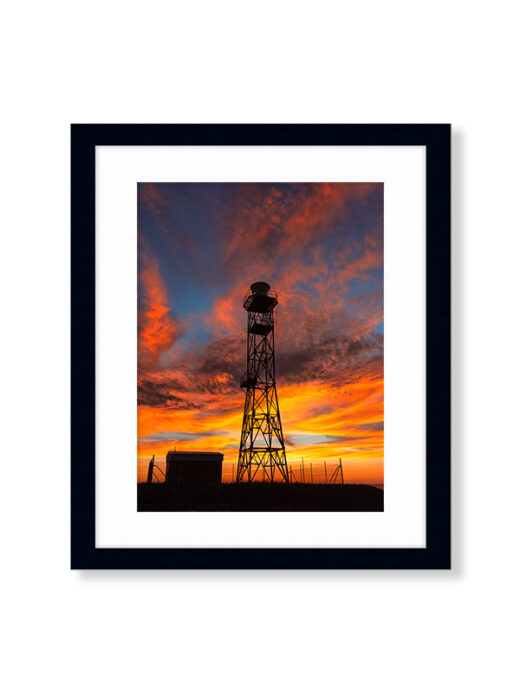 Gantheaume Point Lighthouse Sunset Framed Photo with Black Frame