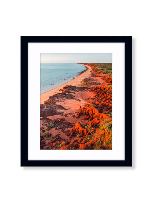 James Price Point Sunset Red Cliffs Aerial Drone Photo Framed Print
