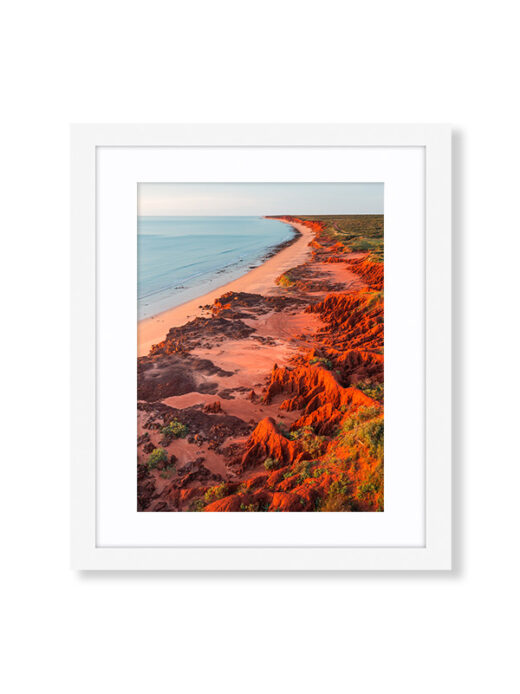 James Price Point Sunset Red Cliffs Aerial Drone Photo Framed Print