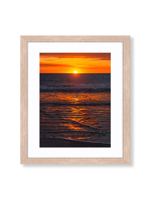 Cable Beach Sunset Oak Wooden Framed Photo Print