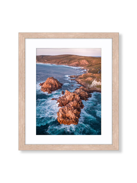 Sugar Loaf Rock Sunset Oak Wooden Framed Photo Print